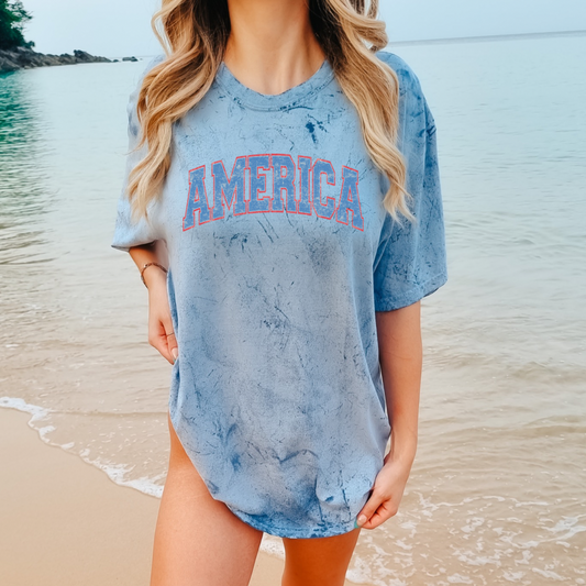 America Short Sleeve Graphic Tee - Limited Edition Color Blast