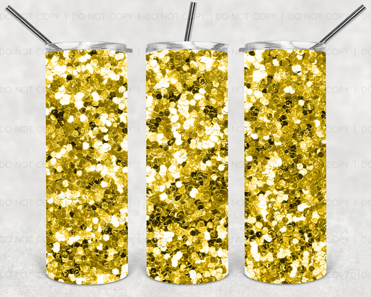 Gold Chunky Glitter 20 oz Hot/Cold Tumbler