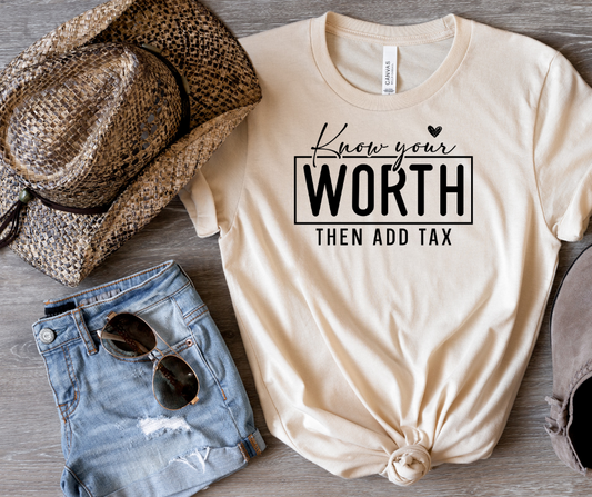 Know Your Worth Short Sleeve Graphic Tee