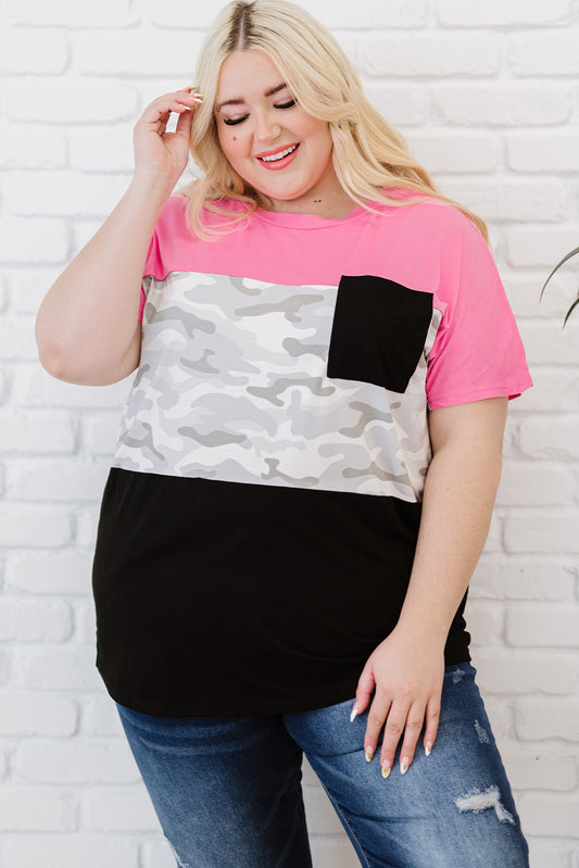 Leopard Color Block T-Shirt - Curvy Exclusive