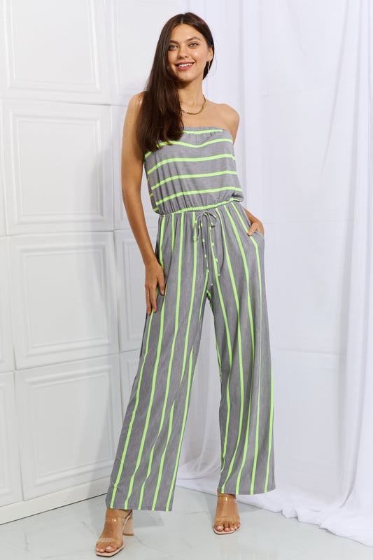SEW IN LOVE Pop Of Color Sleeveless Striped Jumpsuit