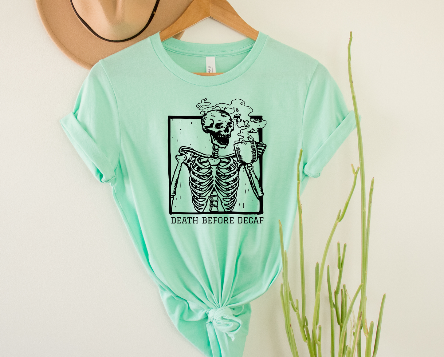 Death Before Decaf Short Sleeve Graphic Tee