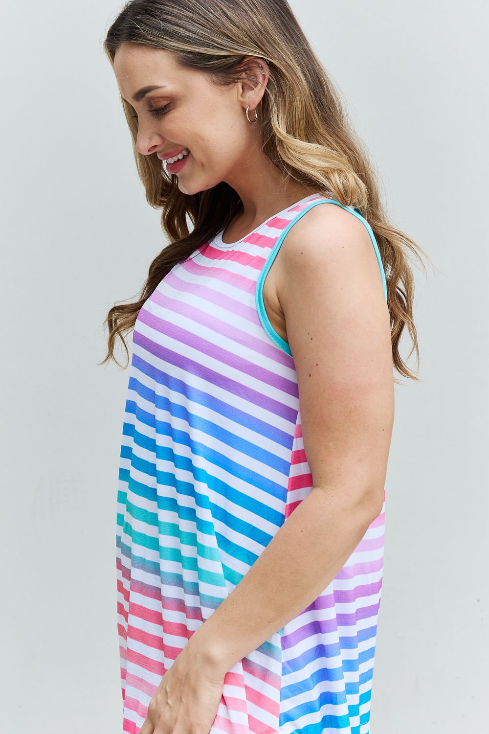 HEIMISH Love Yourself Multicolored Striped Sleeveless Top