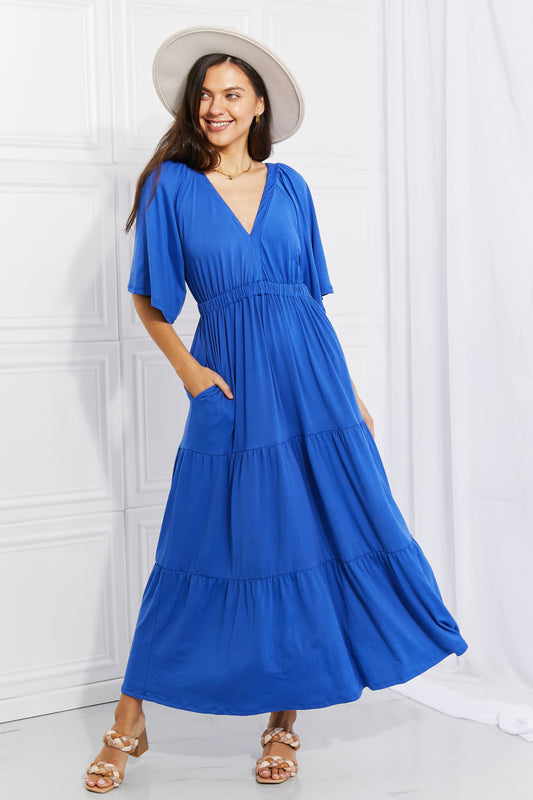 CULTURE CODE My Muse Flare Sleeve Tiered Maxi Dress
